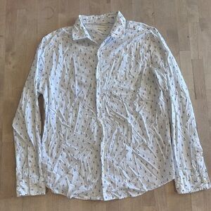 Aeropostale White Shirt with Blue Nautical Print